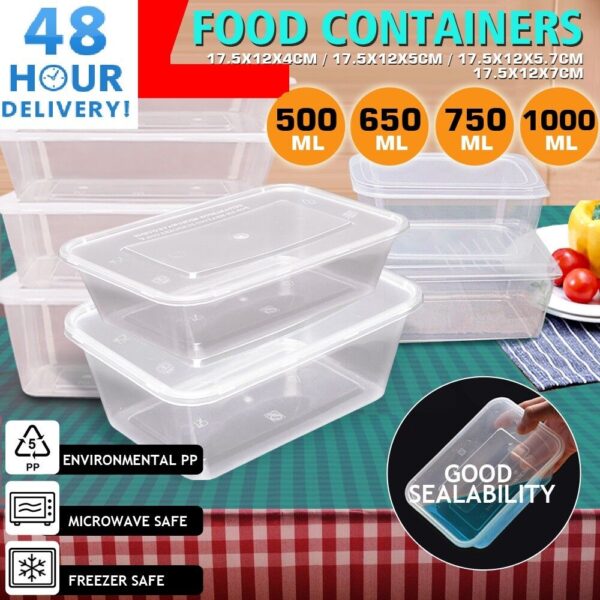 Containers With lids Clear Plastic High Quality Tubs Microwave Food