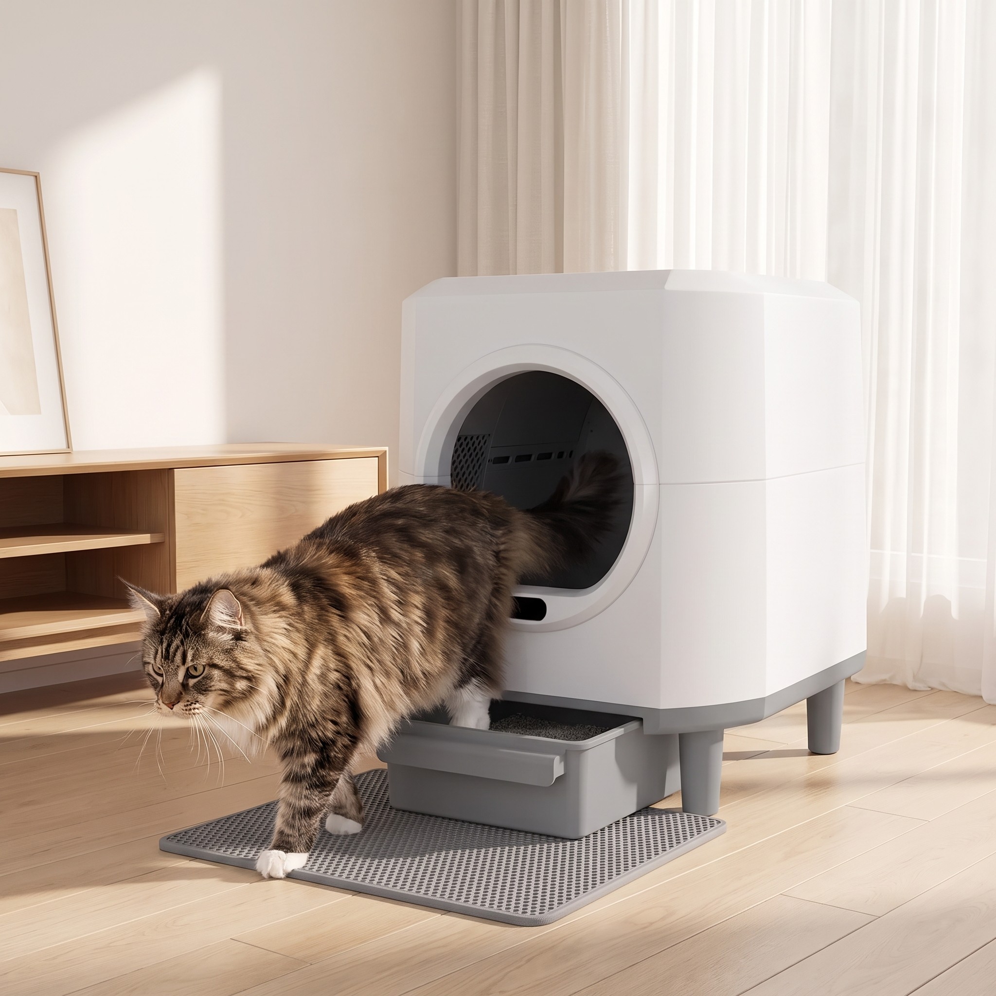 Enclosed Automatic Self-Cleaning Cat Litter Box 80L