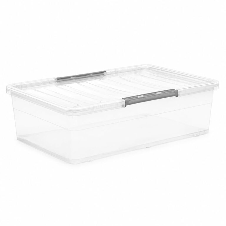 Clear Storage Box 45L with Clip-Lock Lid
