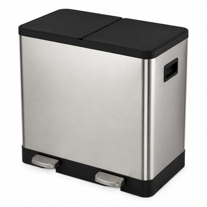 Kitchen Pedal Bin 60L Dual 2x30L Stainless Steel