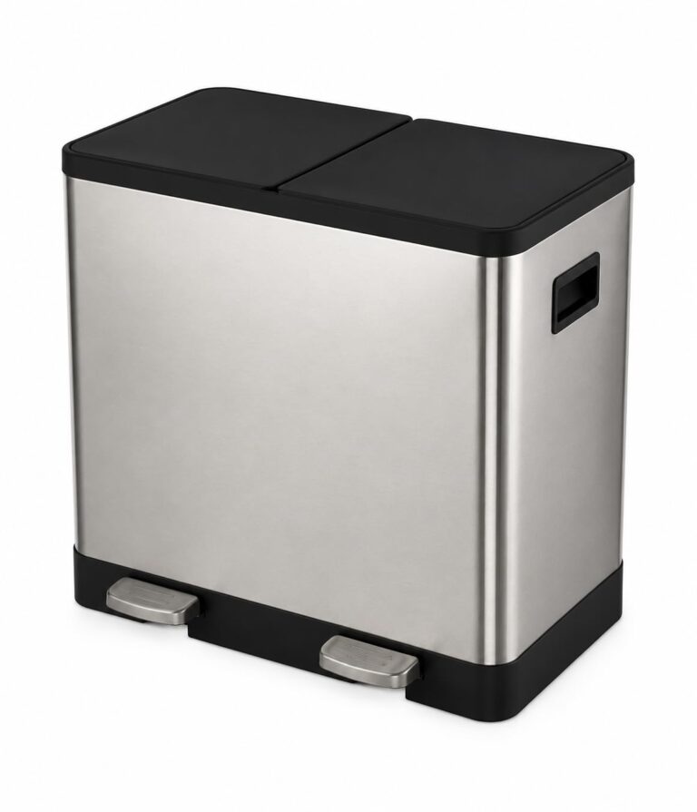 Kitchen Pedal Bin 60L Dual 2x30L Stainless Steel