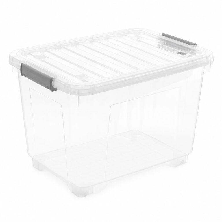 Clear Storage Box 44L with Clip-Lock Lid