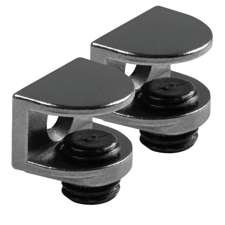 Glass Shelf Support Brackets 5-8mm Black Pack of 2