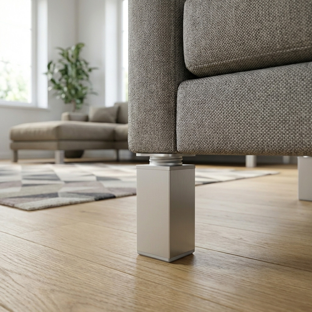 Square Aluminium Adjustable Furniture Legs Pack of 4 - Image 3