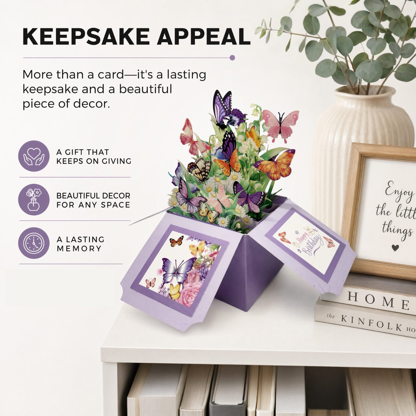 3D Pop-Up Birthday Box Card Butterflies & Flowers - Image 10