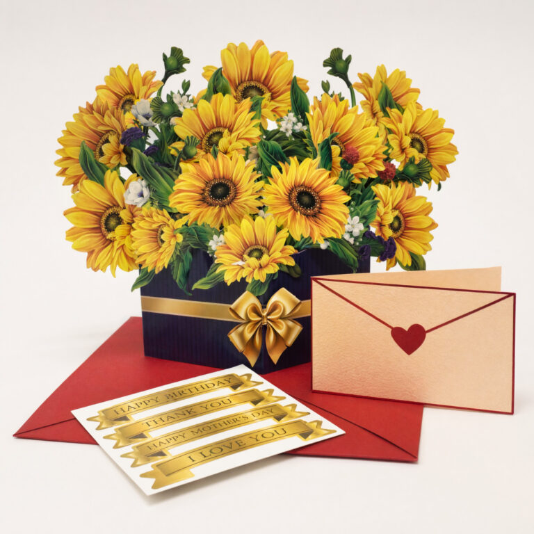 3D Pop-Up Sunflower Box Card for Any Occasion