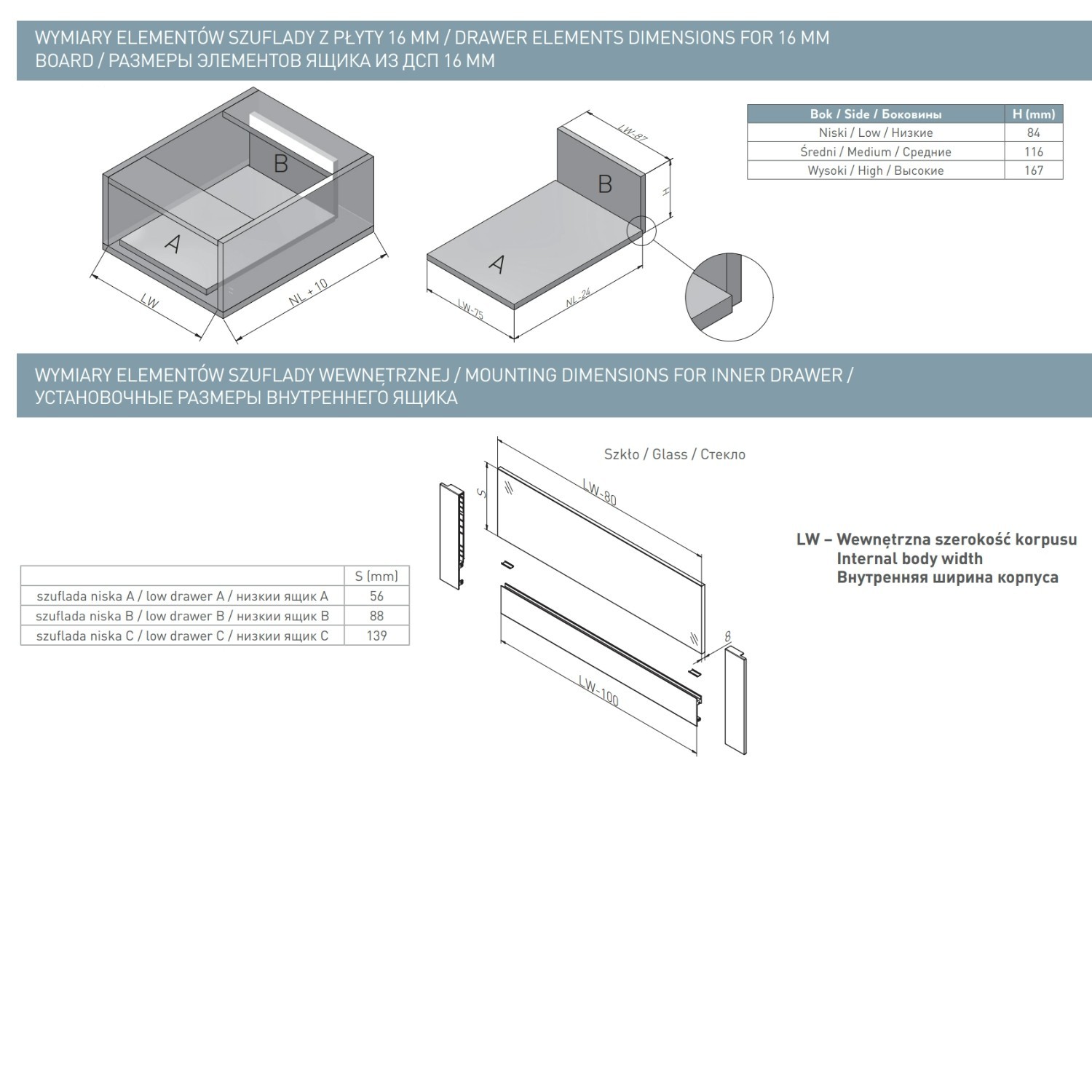 AXIS PRO Glass Side Drawer System Soft Close - Image 10