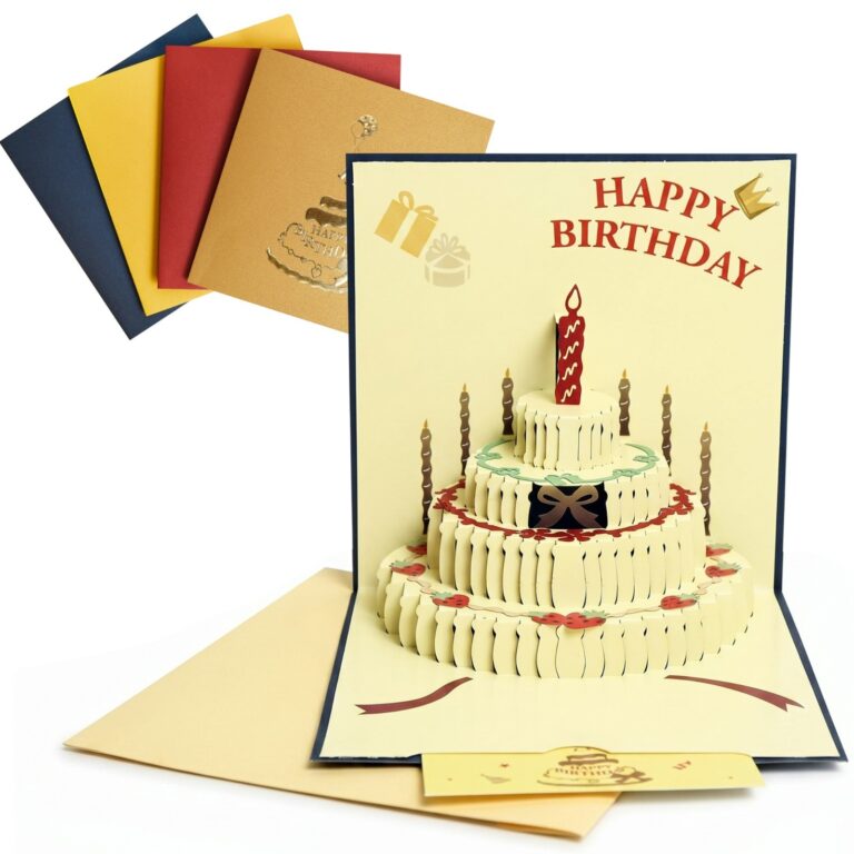 3D Pop-Up Birthday Cake Card with Envelope