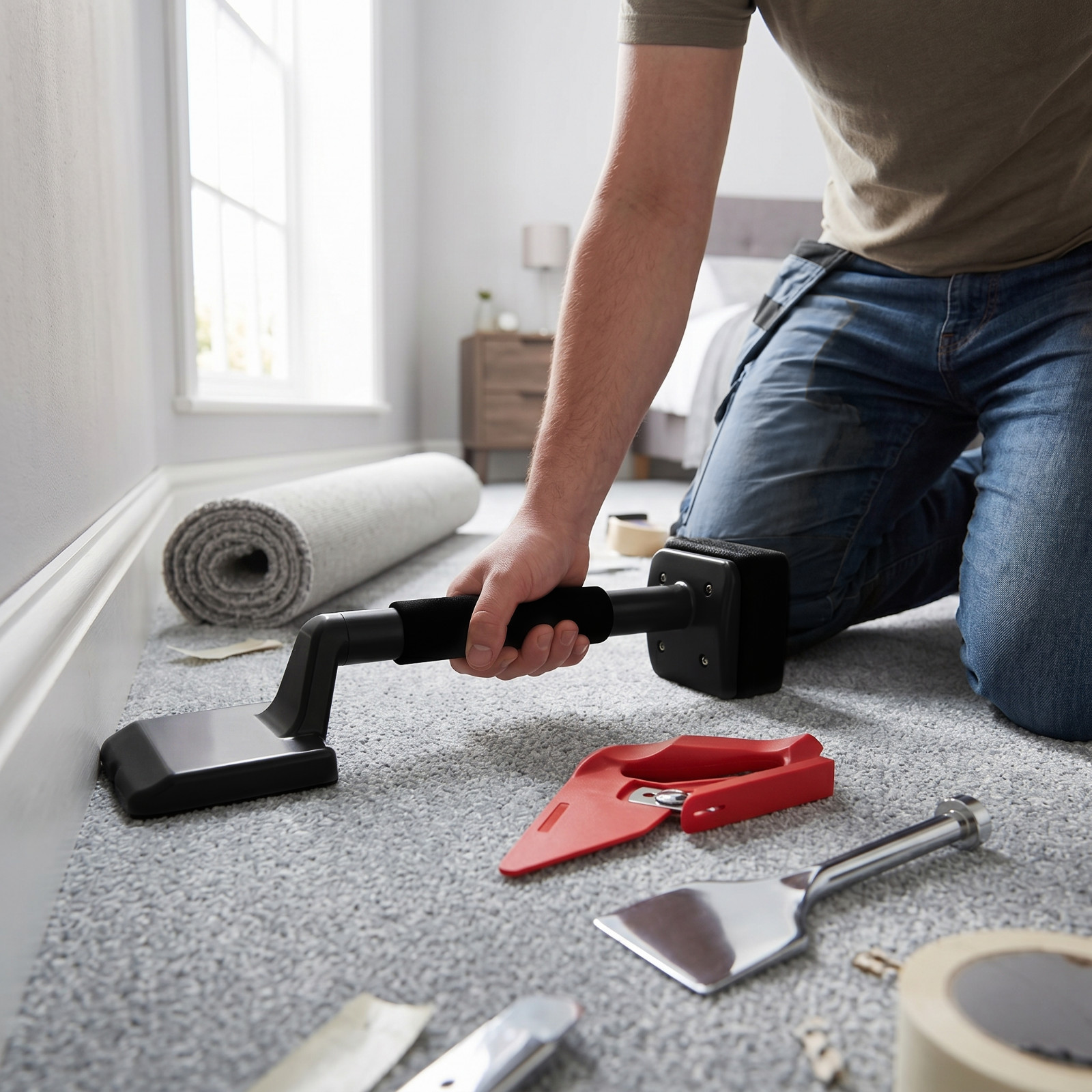 Carpet Fitting Kit Knee Kicker Cutter Edge Scraper 3pc - Image 2