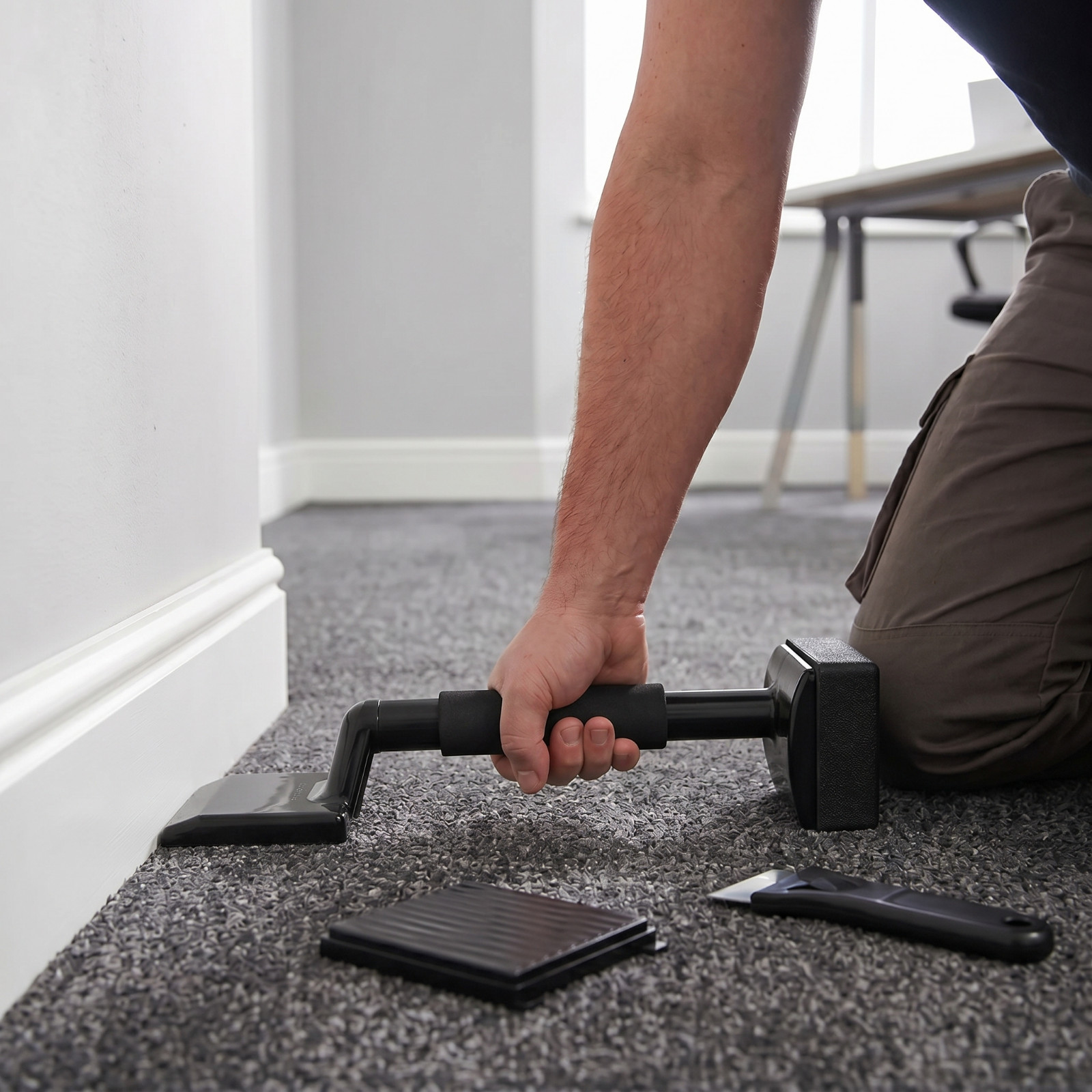 Carpet Fitting Kit Knee Kicker Cutter Edge Scraper 3pc - Image 3