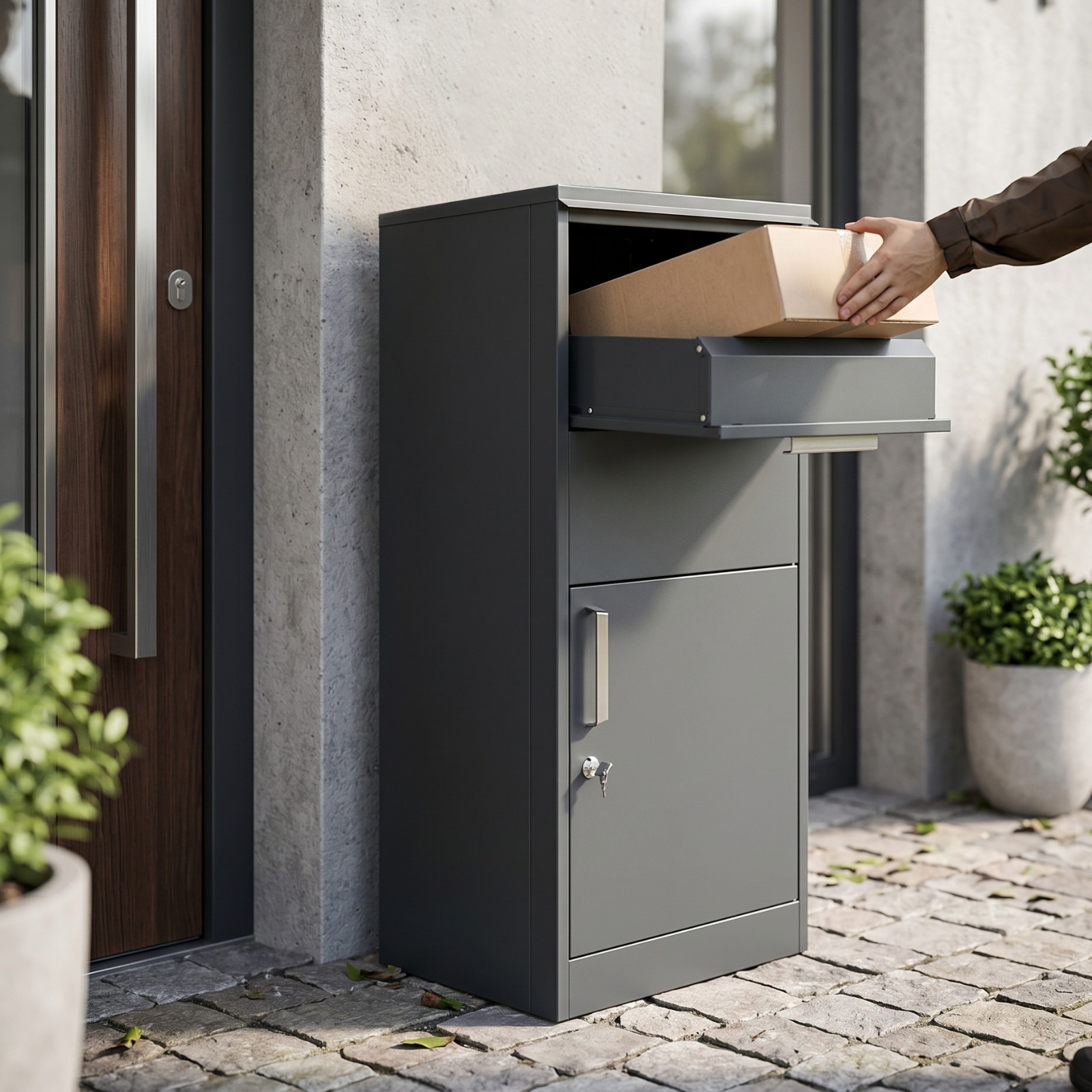 Extra Large Parcel Drop Box Freestanding Lockable 115cm - Image 2