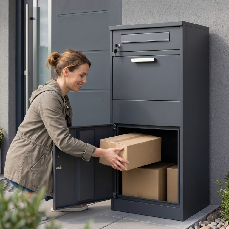 Extra Large Freestanding Parcel Drop Box Steel 112cm
