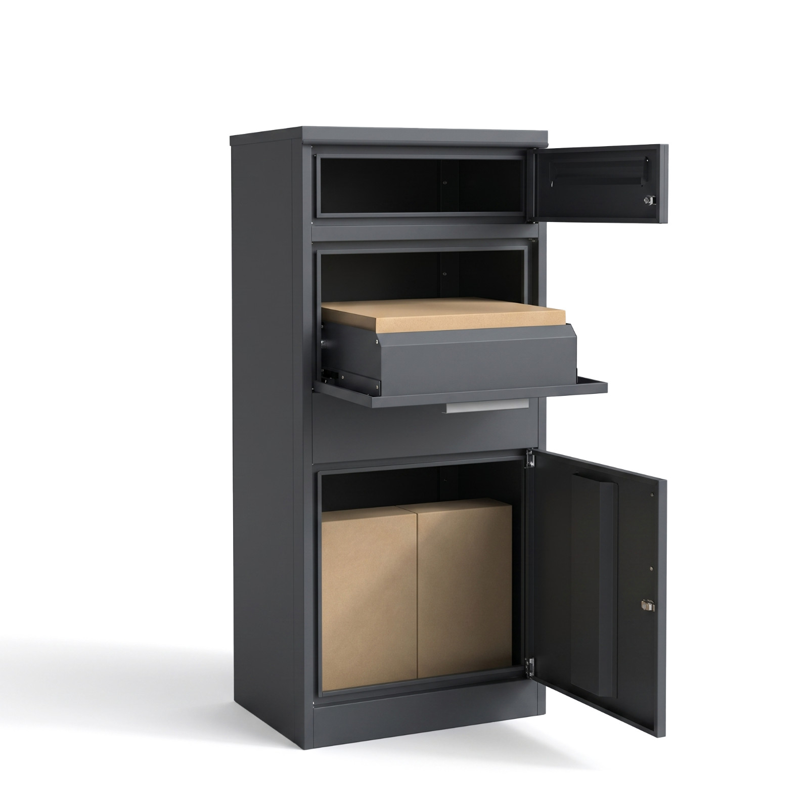 Extra Large Freestanding Parcel Drop Box Steel 112cm - Image 3