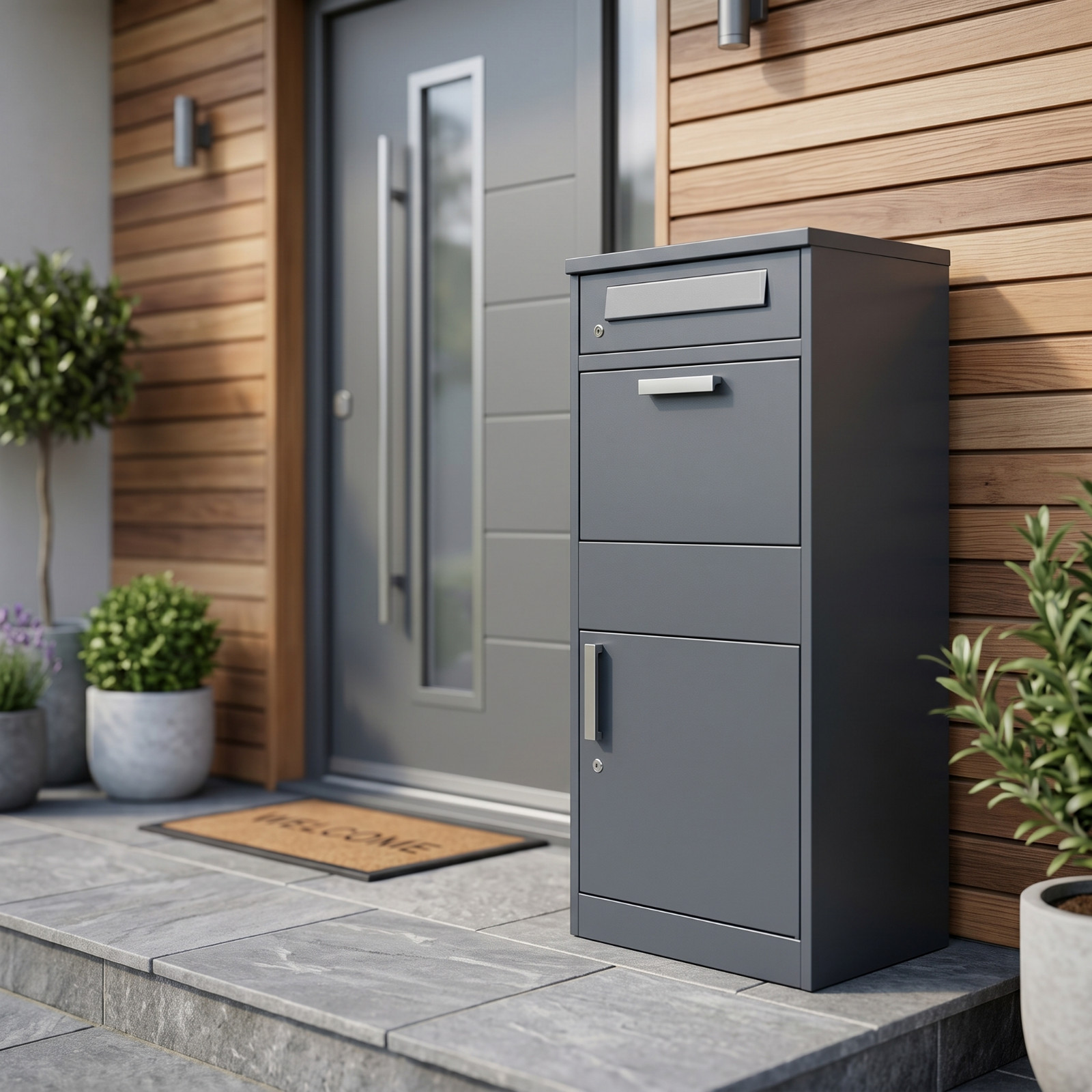 Extra Large Freestanding Parcel Drop Box Steel 112cm - Image 5