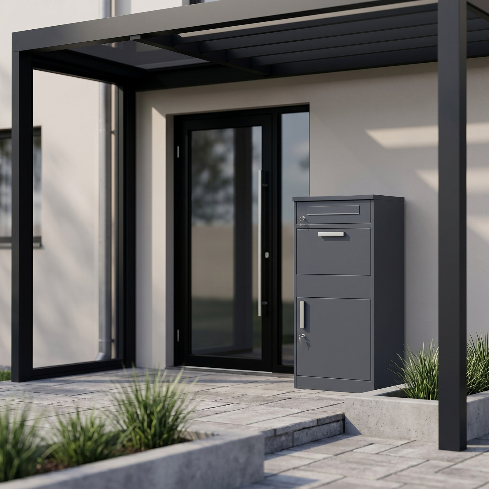 Extra Large Freestanding Parcel Drop Box Steel 112cm - Image 6