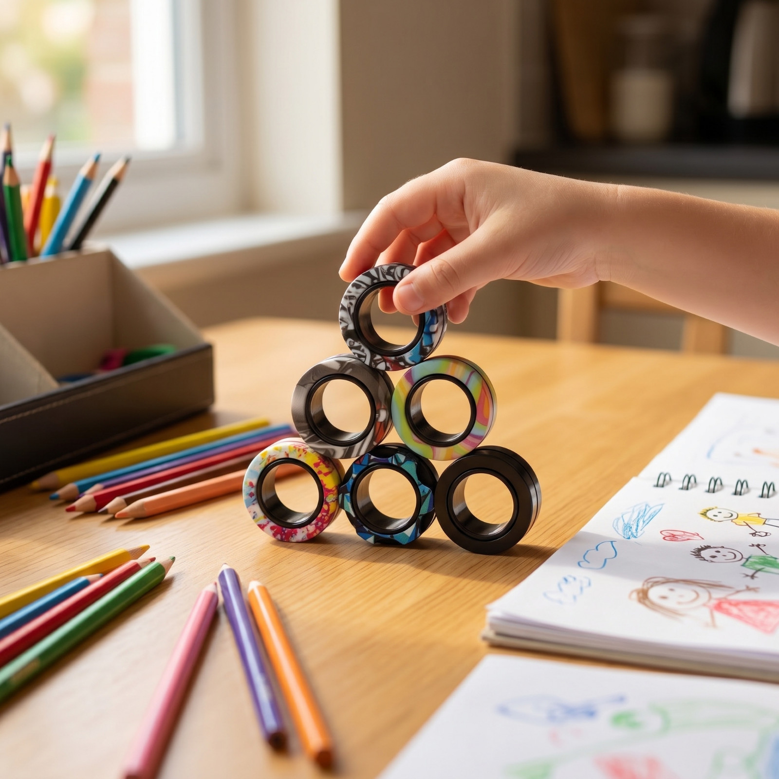 Fidget Rings Stress Relief Desk Toy Pack of 3 - Image 6