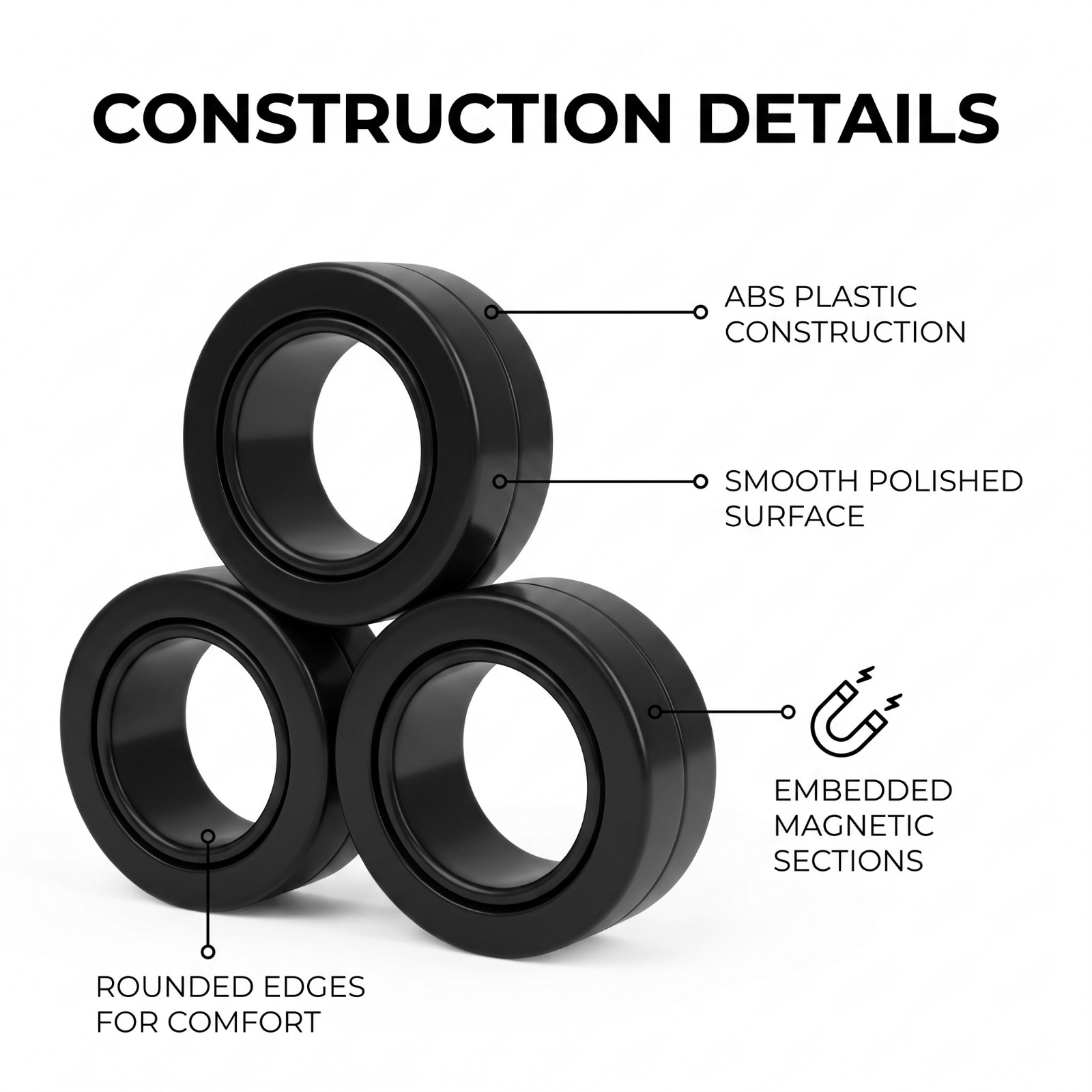 Fidget Rings Stress Relief Desk Toy Pack of 3 - Image 9