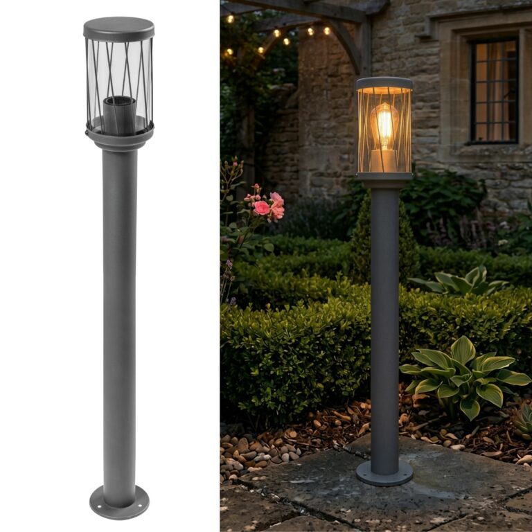 Garden Post Lamp 800mm E27 IP44 Graphite Loft Style