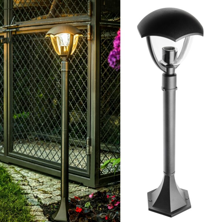 Outdoor Garden Post Light 100cm Black Aluminium E27