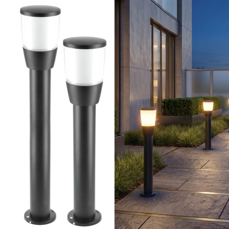 Outdoor Bollard Post Light Black IP54 E27