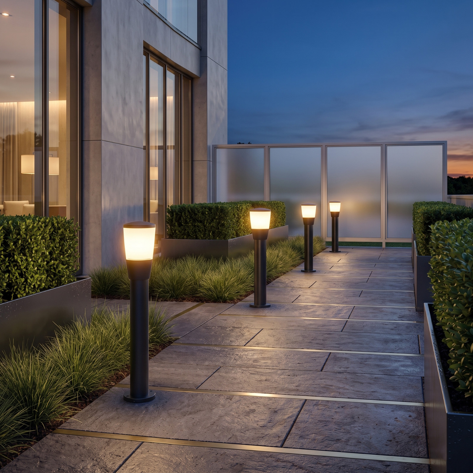 Outdoor Bollard Post Light Black IP54 E27 - Image 3