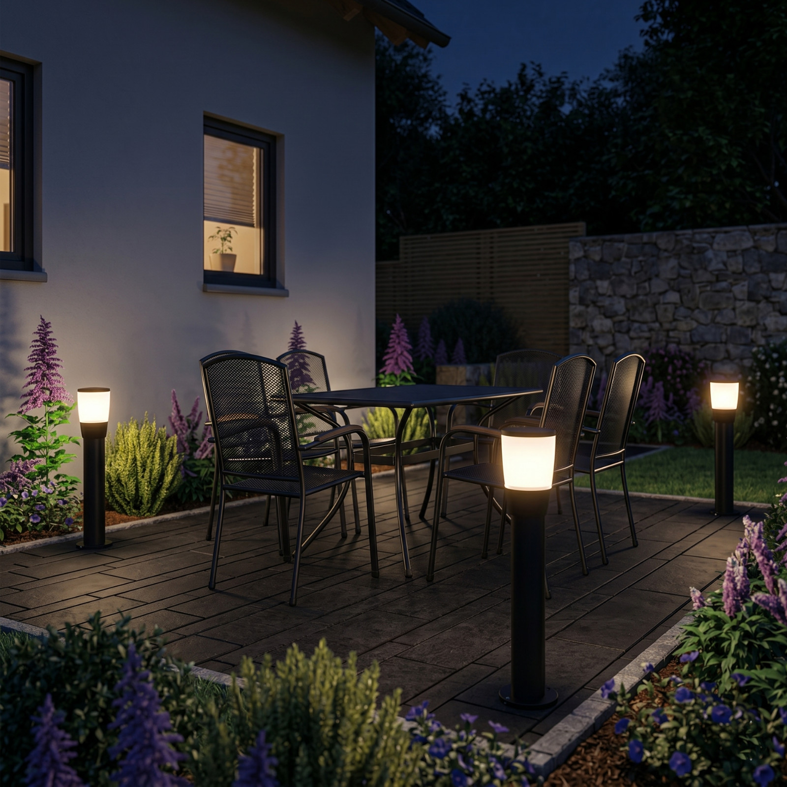 Outdoor Bollard Post Light Black IP54 E27 - Image 4