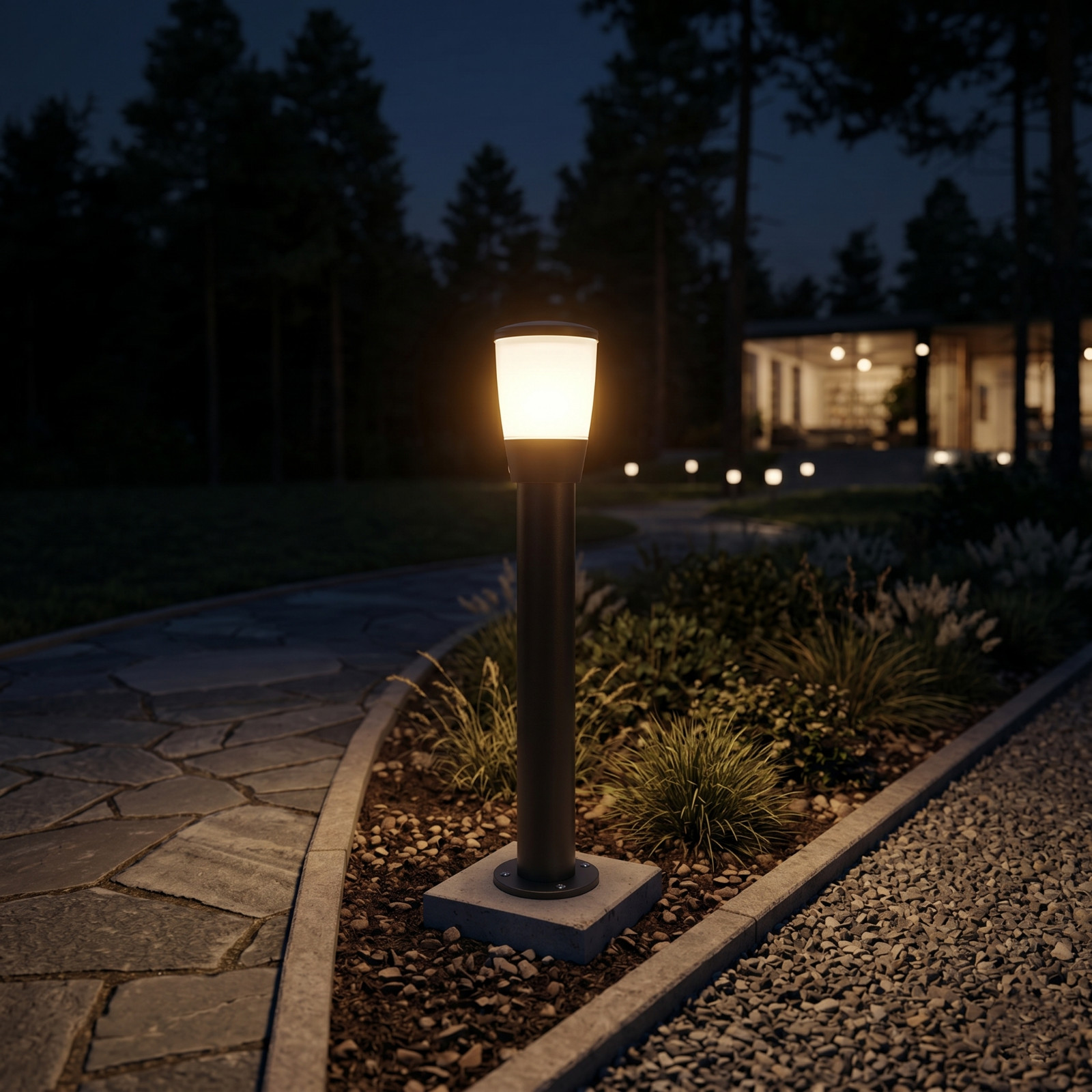 Outdoor Bollard Post Light Black IP54 E27 - Image 5