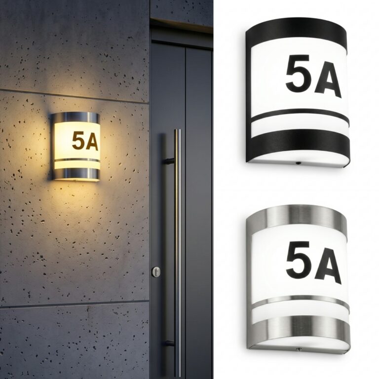 House Number Wall Light Outdoor Steel E27 IP54