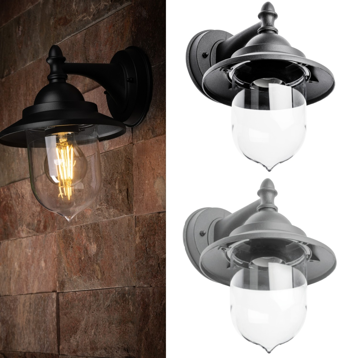 Outdoor Wall Lantern Metal E27 60W IP54