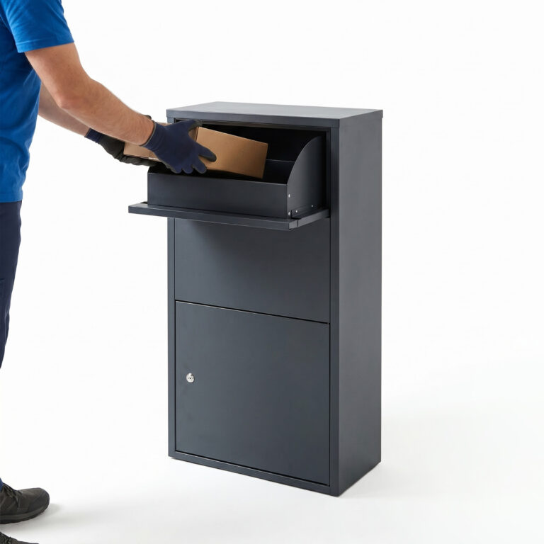 Lockable Parcel Post Box Galvanised Steel Anthracite 82cm