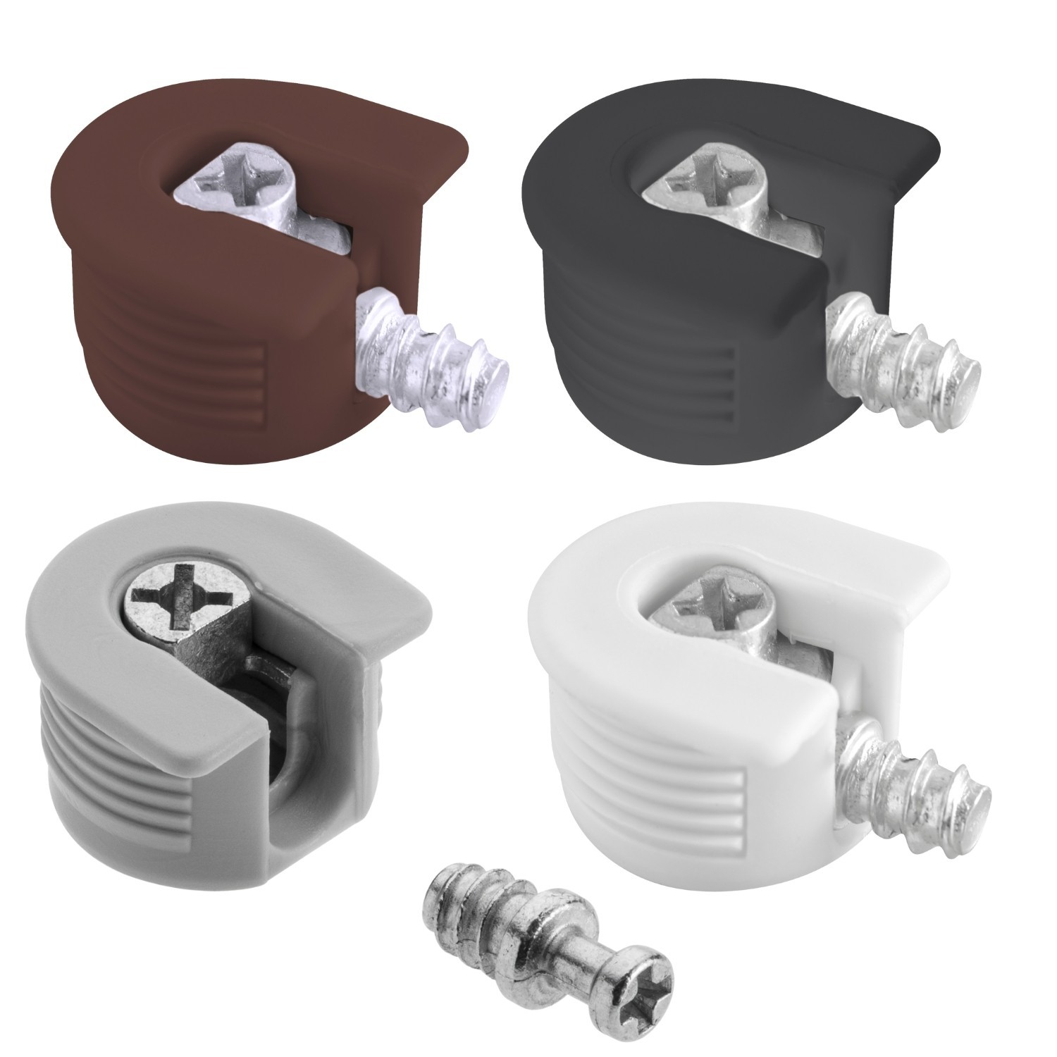 Cam Lock Eccentric Connectors 20mm Black Pack of 100