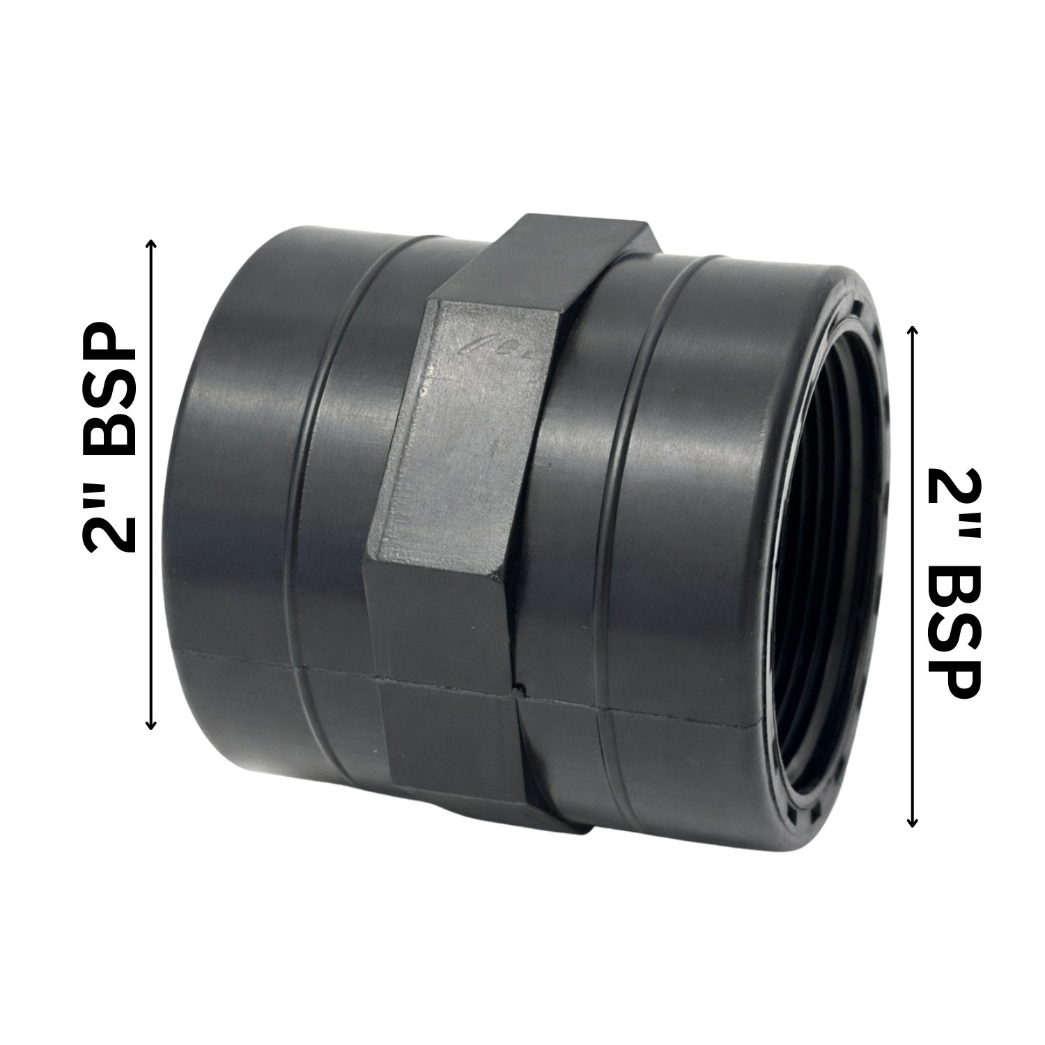 Pipe Socket Coupling 2in BSP Female to Female PP - Image 6