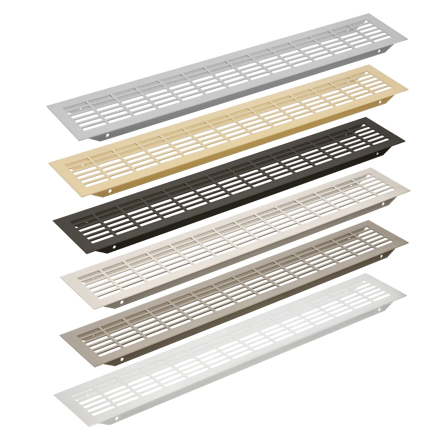 Aluminium Plinth Air Vent Grille 800 x 80mm Slotted