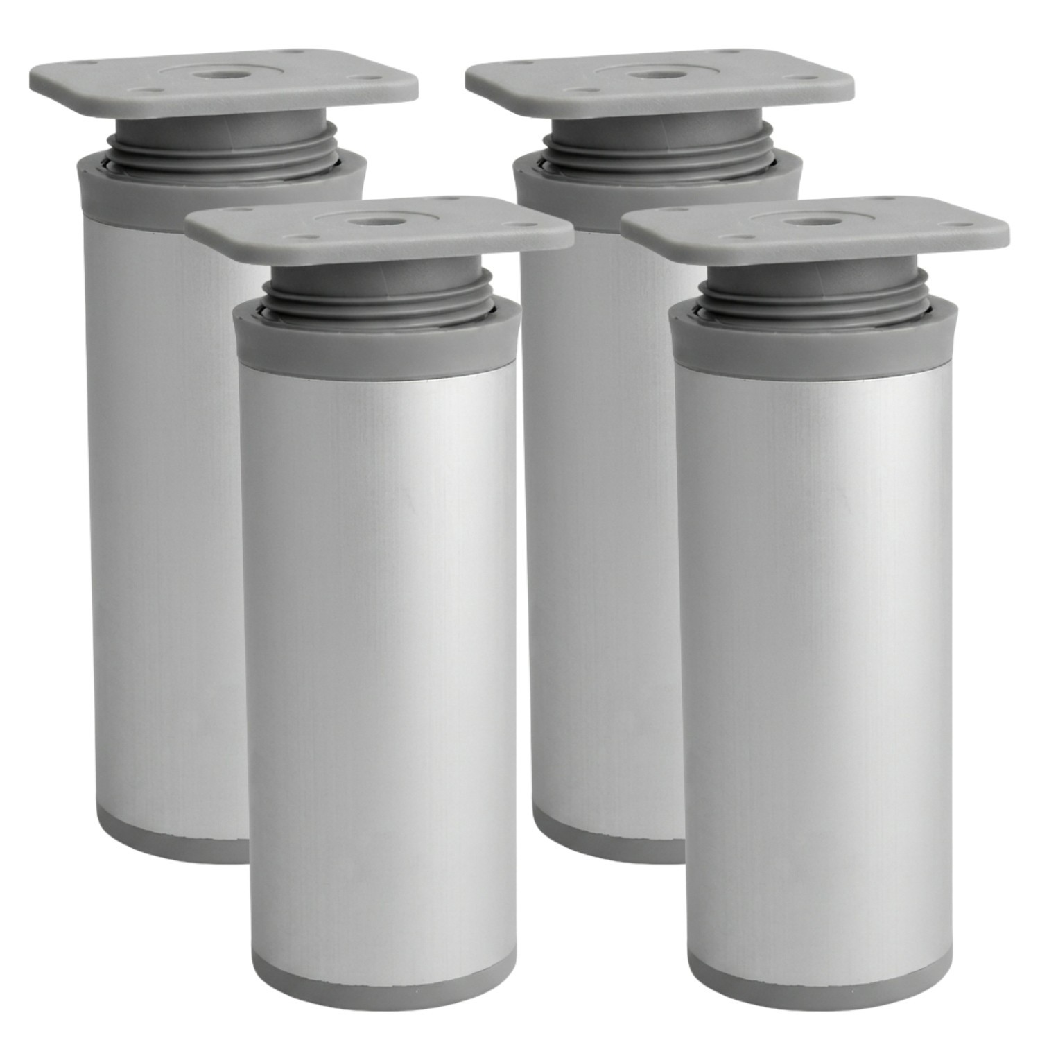 Adjustable Furniture Legs Aluminium Round Pack of 4