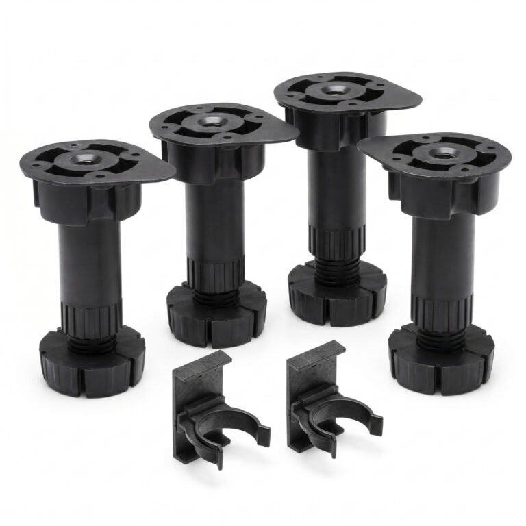 Adjustable Kitchen Plinth Legs 60kg + 2 Clips Pack of 4