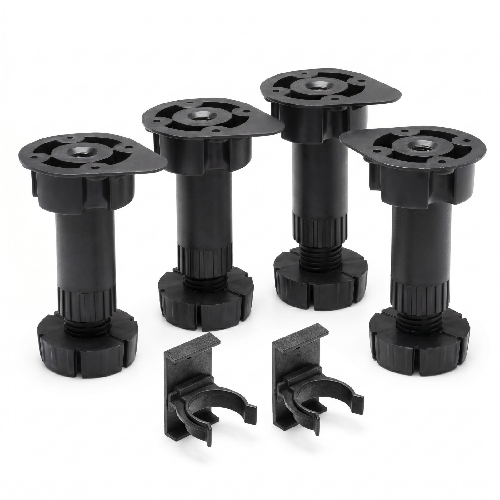 Adjustable Kitchen Plinth Legs 60kg + 2 Clips Pack of 4