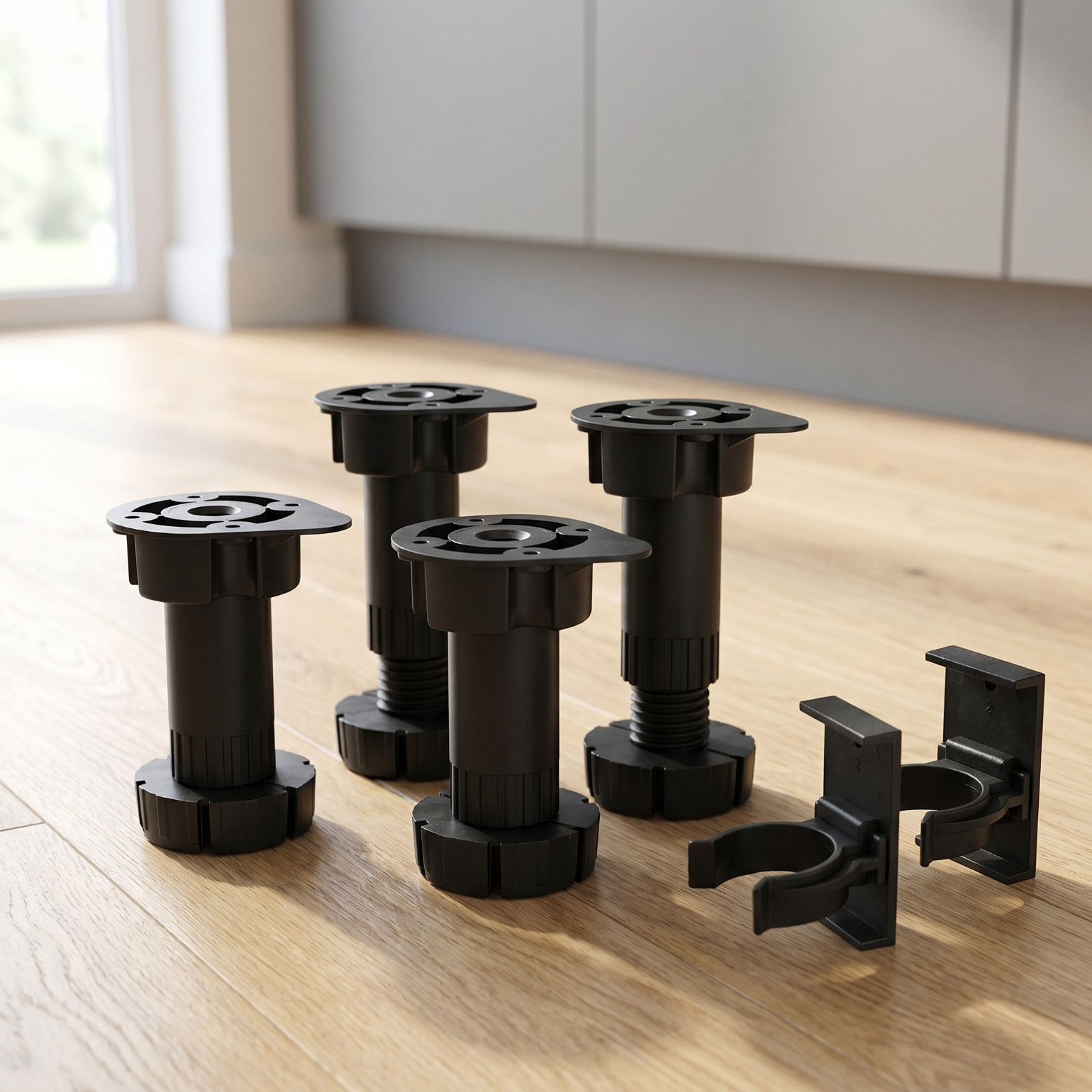 Adjustable Kitchen Plinth Legs 60kg + 2 Clips Pack of 4 - Image 2