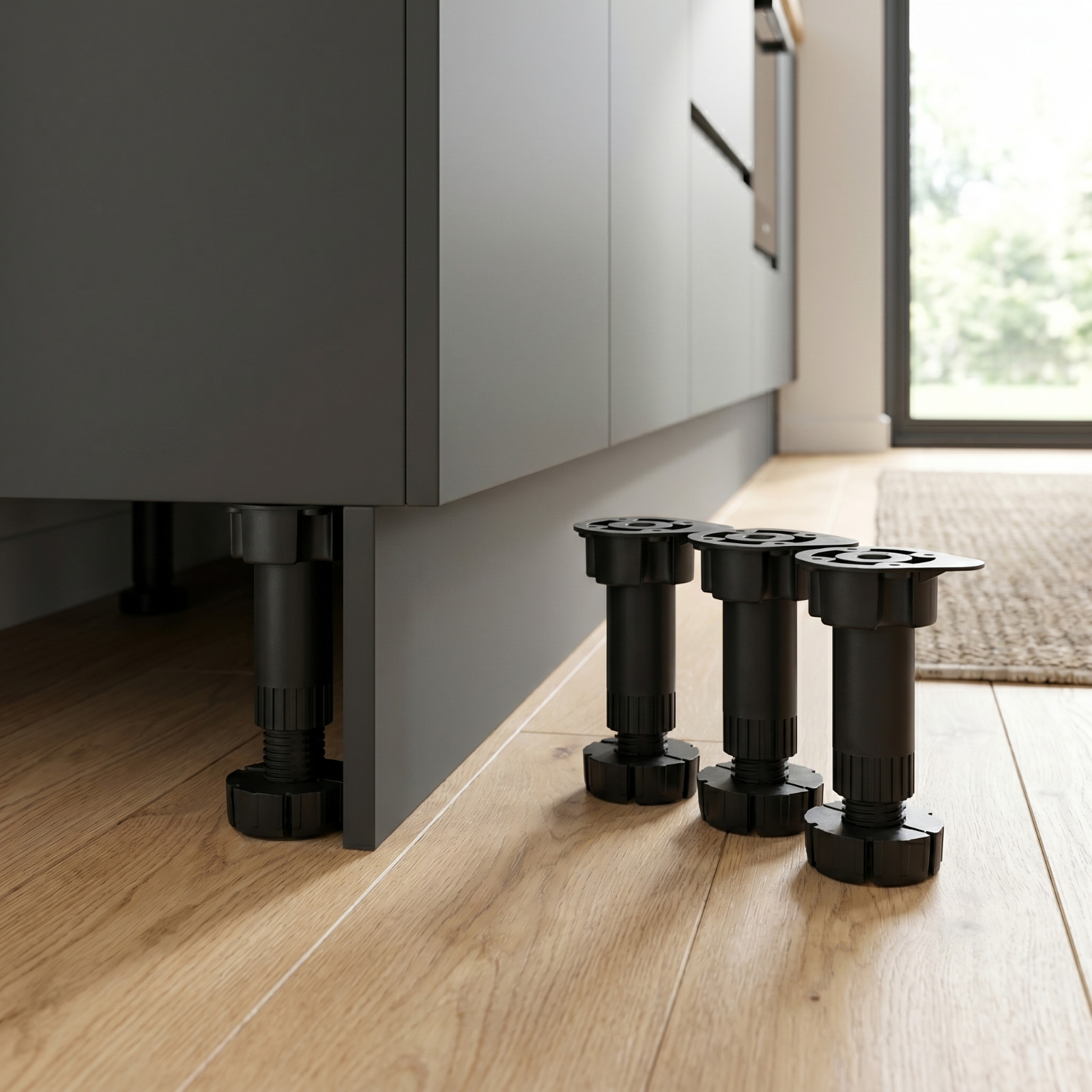 Adjustable Kitchen Plinth Legs 60kg + 2 Clips Pack of 4 - Image 3