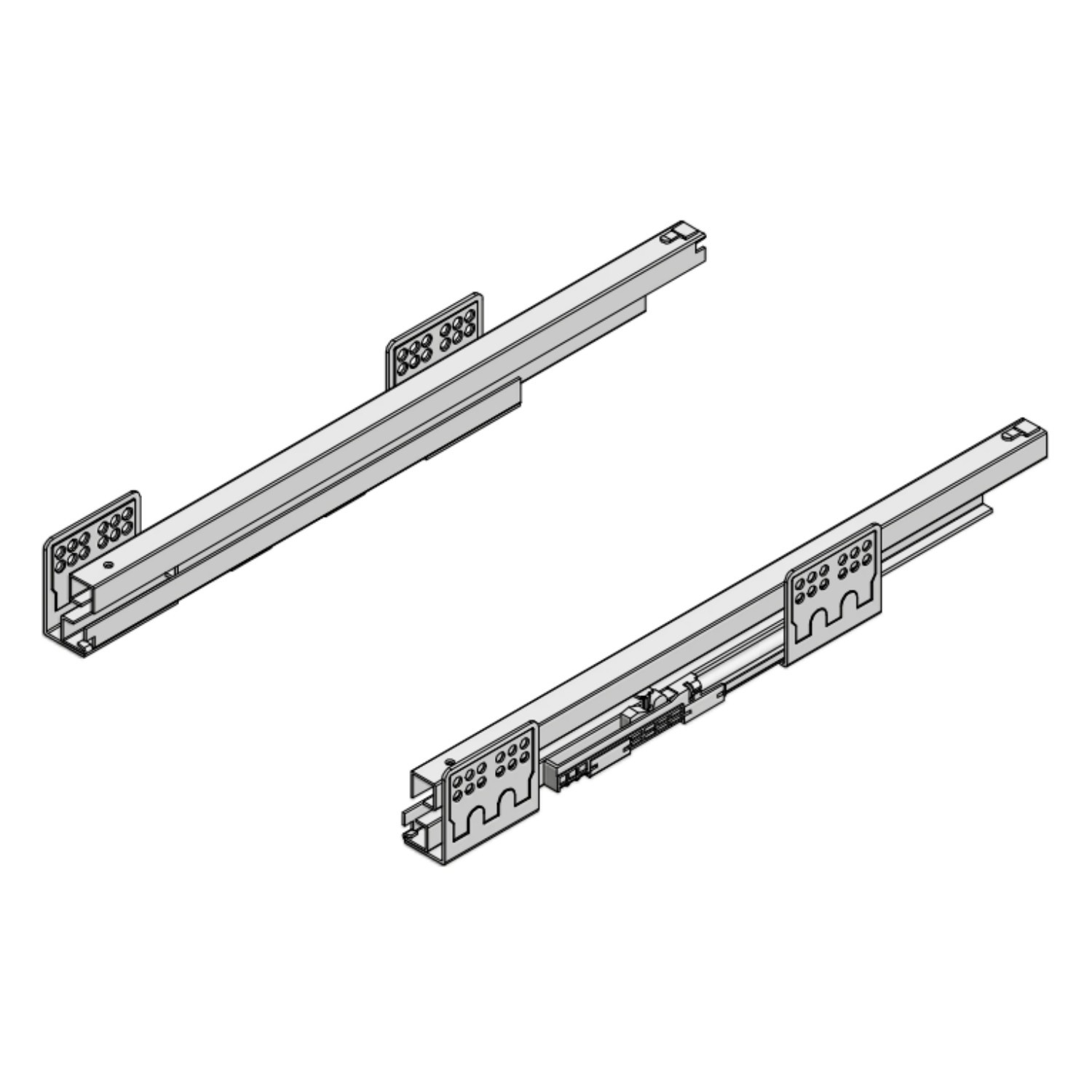 Cargo Bottom Mount Drawer Runners Silent Closing 20kg Pair - Image 2