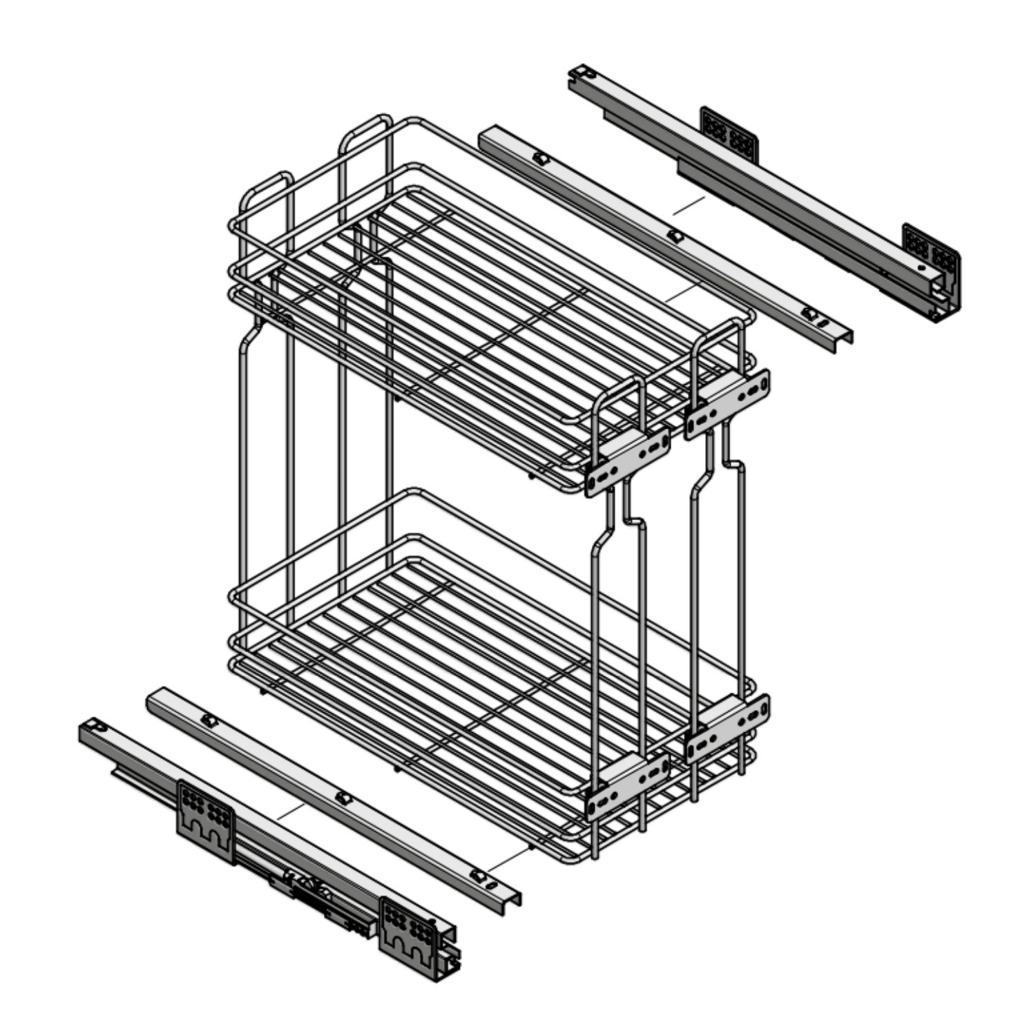 Cargo Bottom Mount Drawer Runners Silent Closing 20kg Pair - Image 3