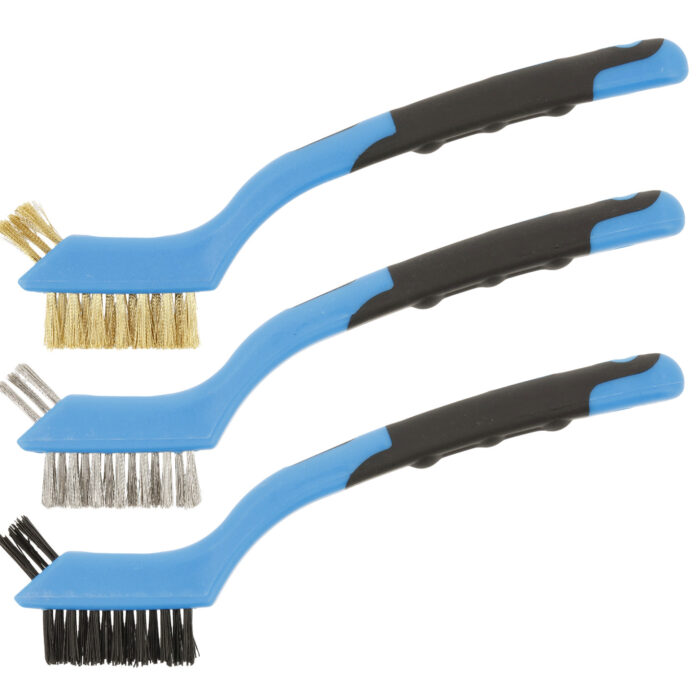 Wire Brush Set Nylon Brass Steel 3pc