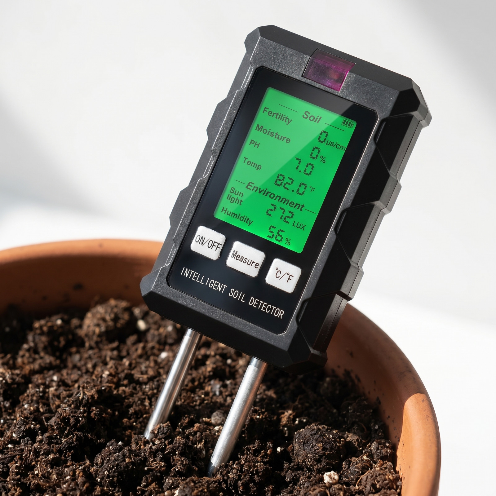 Digital Soil Tester 6-in-1 pH Moisture Light Meter