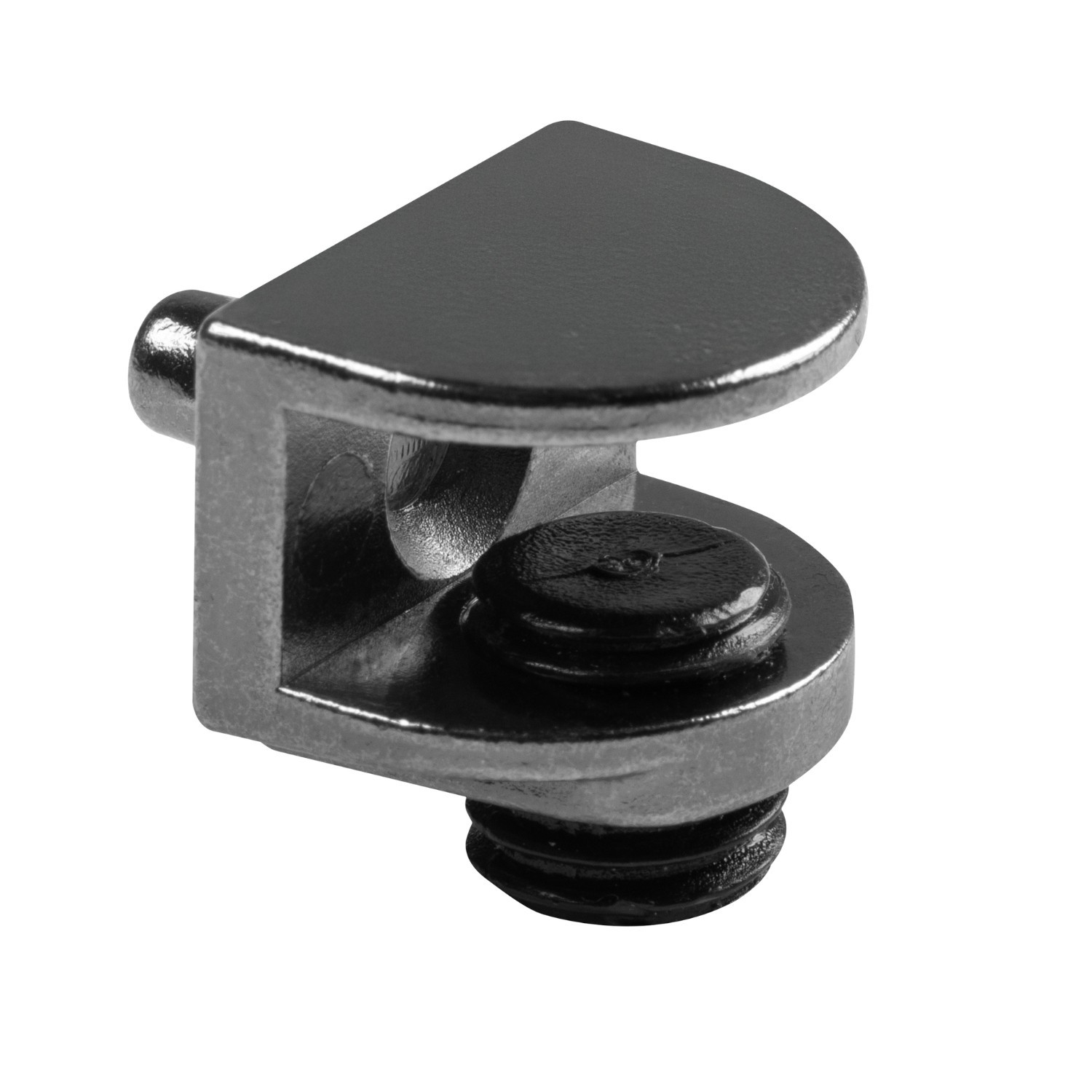 Push-On Glass Shelf Support Brackets 4-8mm Black Pack of 4 - Image 2