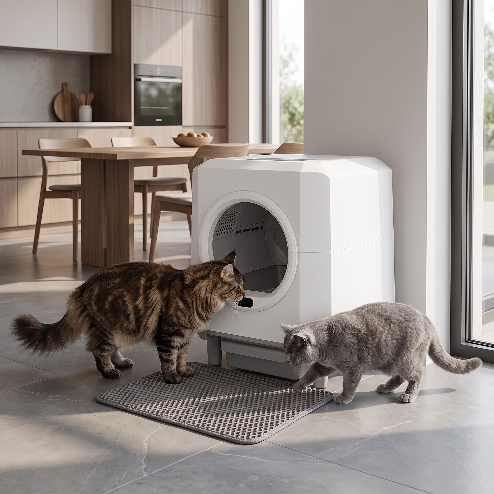 Enclosed Automatic Self-Cleaning Cat Litter Box 80L
