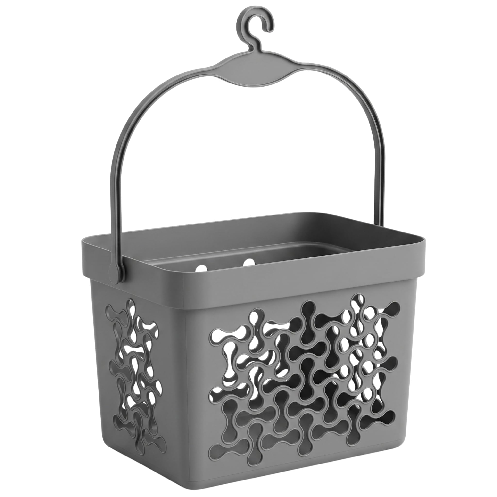 Clothes Peg Basket with Hanging Hook Grey
