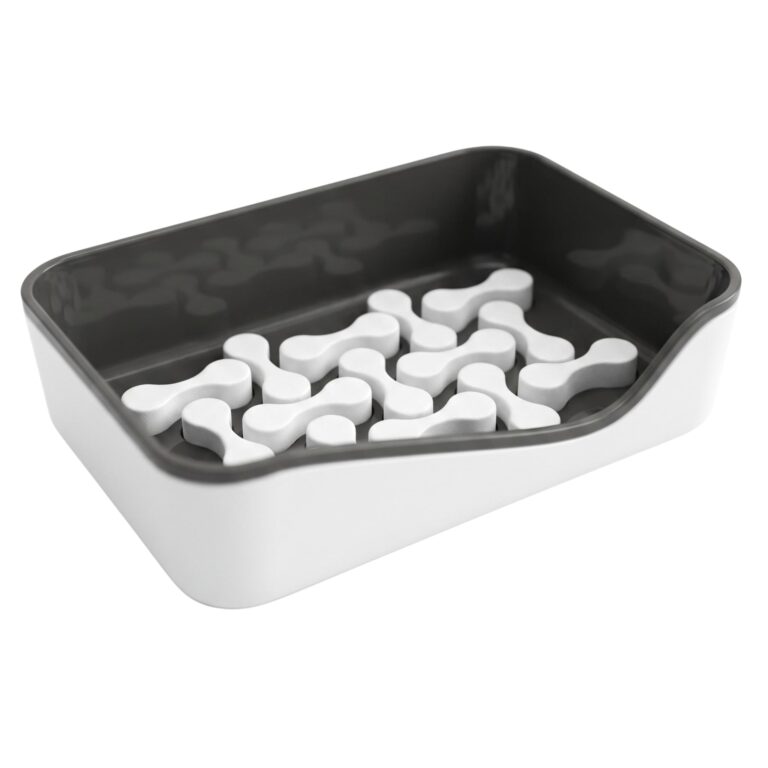 Self-Draining Soap Dish with Removable Tray White & Charcoal