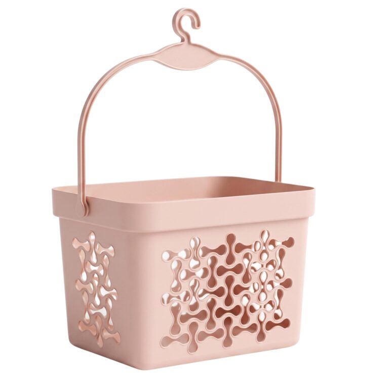 Clothes Peg Basket with Hanging Hook Pink