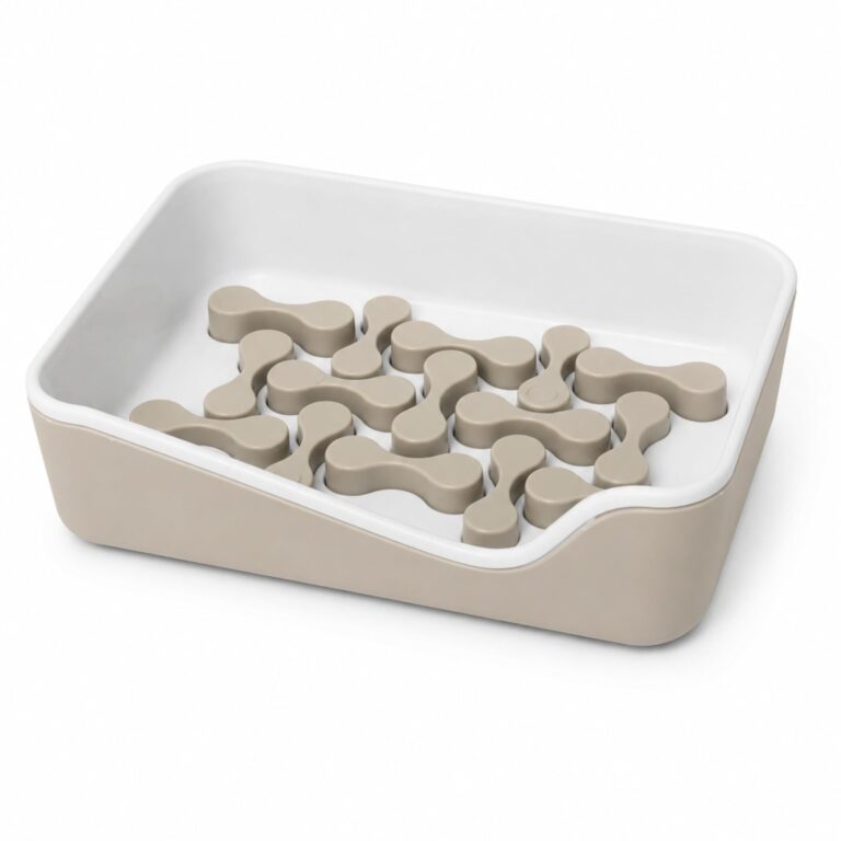 Soap Dish with Removable Drainage Tray Beige-White