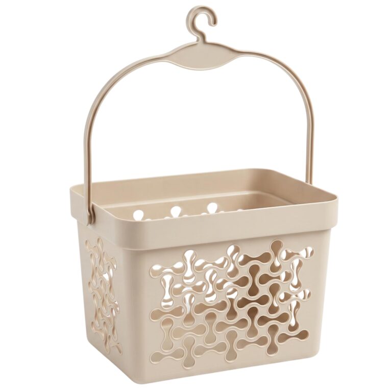 Clothes Peg Basket with Hanging Hook Beige