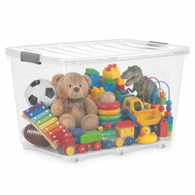 Clear Storage Box 110L with Clip-Lock Lid